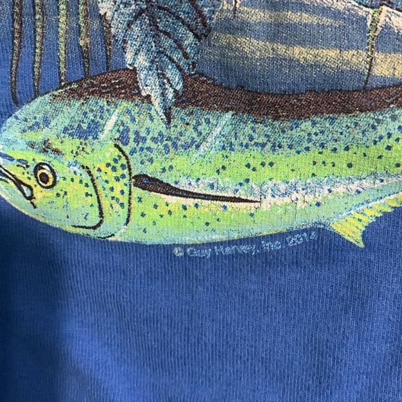 Guy Harvey T shirt Blue Small with pocket - Picture 6 of 7